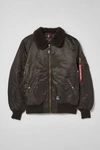 ALPHA INDUSTRIES B-15 MOD FLIGHT JACKET IN CHOCOLATE, MEN'S AT URBAN OUTFITTERS