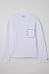 KROST CONTRAST STITCH LONG SLEEVE TEE IN WHITE AT URBAN OUTFITTERS