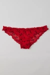 Out From Under Mesh Ruched Cheeky Undie In Red Cherries, Women's At Urban Outfitters