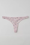 Out From Under Mesh Thong In Light Pink Ditzy, Women's At Urban Outfitters