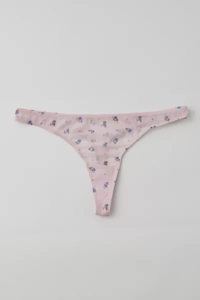 Out From Under Mesh Thong In Light Pink Ditzy, Women's At Urban Outfitters In Light Pink Ditzy