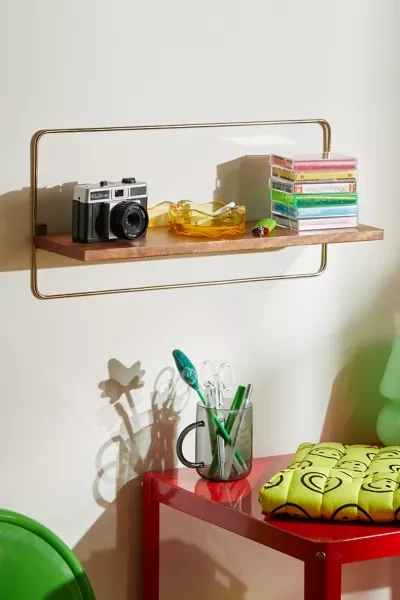 Urban Outfitters Simple Wall Shelf In Gold At