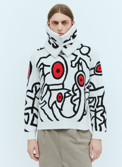 Walter Van Beirendonck Sin Knit With Detachable Collar In White