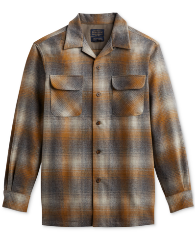 Pendleton Men's Board Shirt In Taupe/copper Ombre In Brown