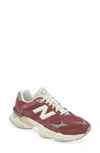 New Balance 9060 Suede Sneakers In Washed Burgundy/ Slate Grey
