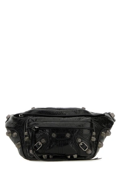 Balenciaga Man Black Leather Small Le Cagole Belt Bag