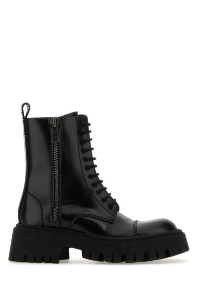 Balenciaga Tractor Boots In Black