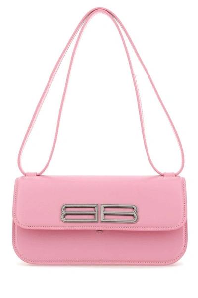 Balenciaga Woman Pink Leather Gossip Shoulder Bag