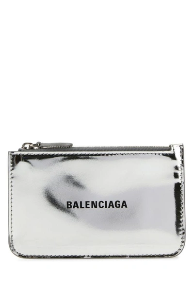 Balenciaga Woman Silver Leather Card Holder