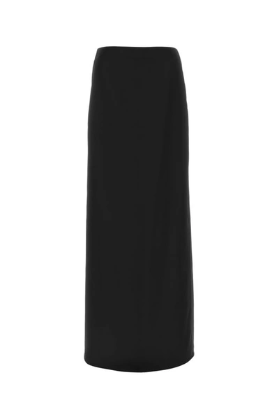 Bottega Veneta Washed Twill Maxi Skirt In Black