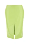 Bottega Veneta Shearling Knee-length Skirt With Front Slit In Yellow