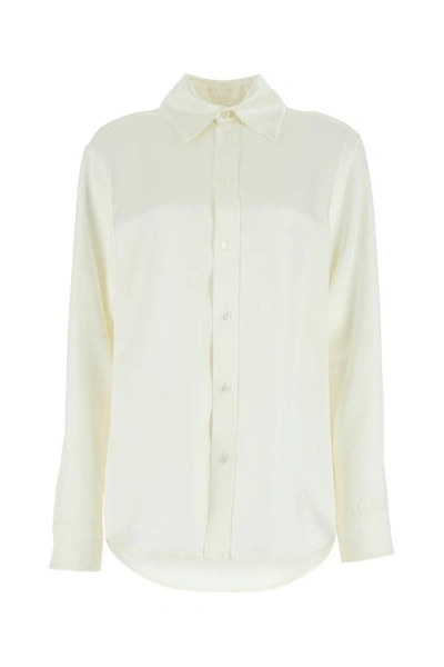 BOTTEGA VENETA BOTTEGA VENETA WOMAN IVORY SATIN SHIRT