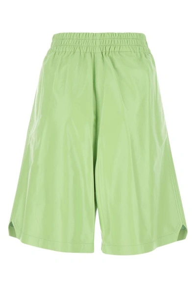 Bottega Veneta High Waist Shorts In Green