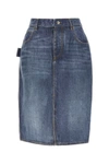 Bottega Veneta Denim Printed Silk And Viscose Midi Skirt In Multicolor