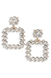 NORDSTROM DAPPLED CRYSTAL SQUARE DROP EARRINGS
