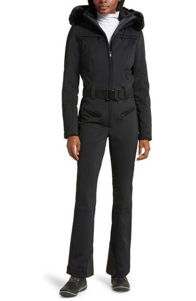 Goldbergh Parry Faux Fur Ski Suit In Black