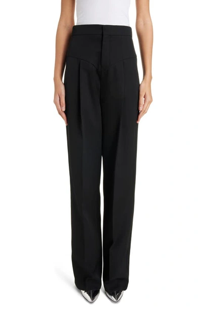 Isabel Marant Staya Wool Wide-leg Trousers In Black