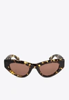 Bottega Veneta Angle Cat-eye Sunglasses In Black