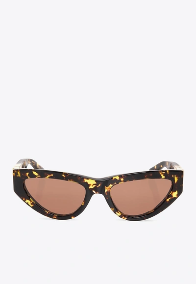 Bottega Veneta Angle Cat-eye Sunglasses In Brown