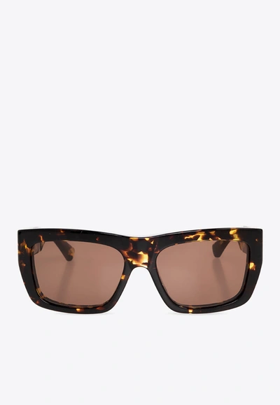 Bottega Veneta Angle Square Sunglasses In Brown