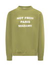 Drôle De Monsieur Le Slogan-embroidered Sweatshirt In Kaki