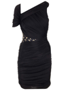 Marine Serre Draped Jersey Dress In Black
