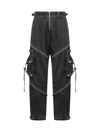Off-white Zip Denim Cargo Pants In Vintage Grey No Color