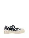 Marni Black And White Polka-dot Patent Leather Pablo Mary Jane Sneaker In Zo230