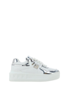 Valentino One Stud Xl Low-cut Sneakers In Bianco/argento/bianco