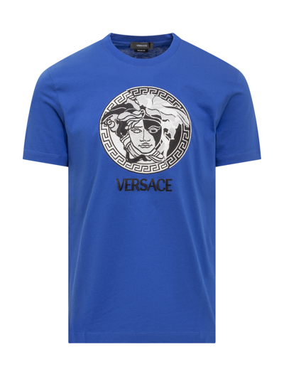 Versace Medusa T-shirt In Blue