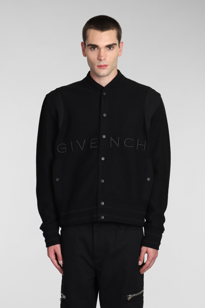 Givenchy Men Cotton Bomber Jacket In Black