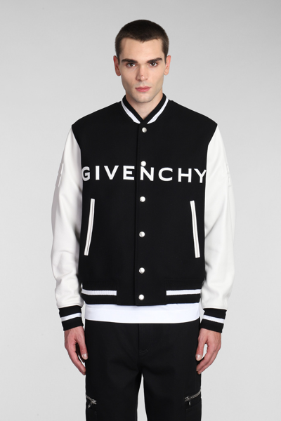Givenchy Black Bomber Jacket In Multicolor