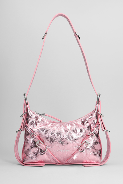 GIVENCHY VOYOU SHOULDER BAG IN ROSE-PINK LEATHER