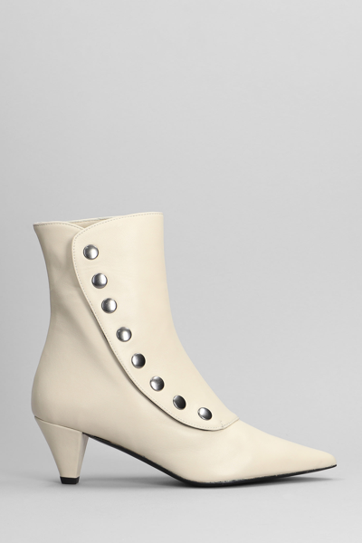 Marc Ellis High Heels Ankle Boots In Beige Leather