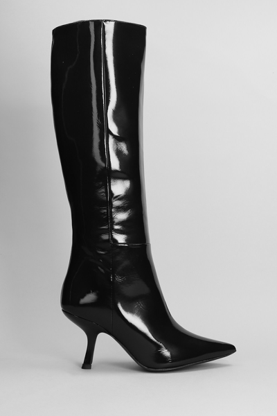Marc Ellis High Heels Boots In Black Patent Leather