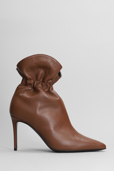 Marc Ellis High Heels Ankle Boots In Brown Leather