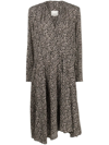 Isabel Marant V-neck Shift Midi Dress In Multicolor