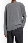 Oamc Relaxed Fit Wool Sweater With Ribbed Detailing In Grey