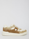 Valentino One Stud Xl Leather Sneakers In Beige