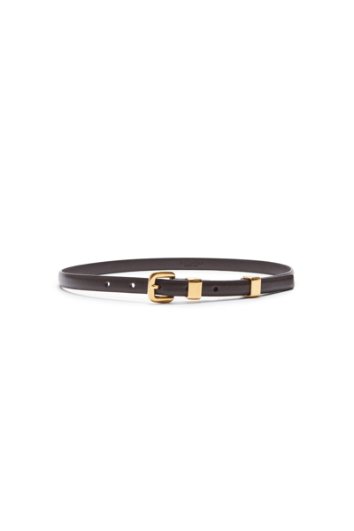 Altuzarra Skinny Leather Belt W/ Gold-tone Hardware In Tobacco