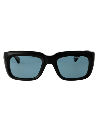 Alexander Mcqueen Sunglasses In 004 Black Black Green