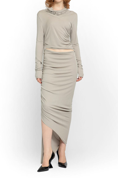 Andreädamo Woman Beige Dresses In Grey