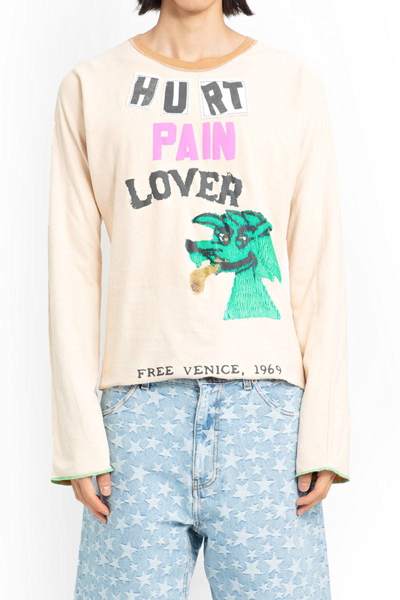 Erl Slogan-print Long-sleeve T-shirt In Neutrals