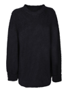 Maison Margiela Oversize Boiled Cotton Blend Sweater In Black