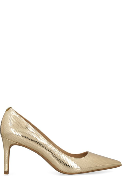 Michael Michael Kors Leather Pointy-toe Pumps In Gold