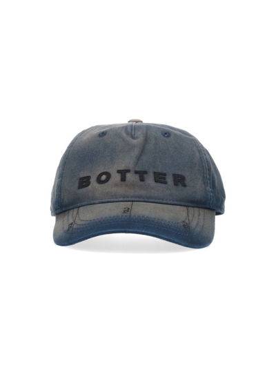 Botter Distressed Curved Peak Baseball Cap In Blue