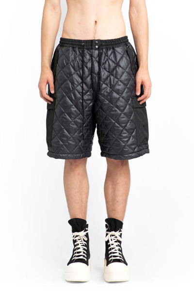 Junya Watanabe Diamond-quilted Faux-leather Shorts In Black
