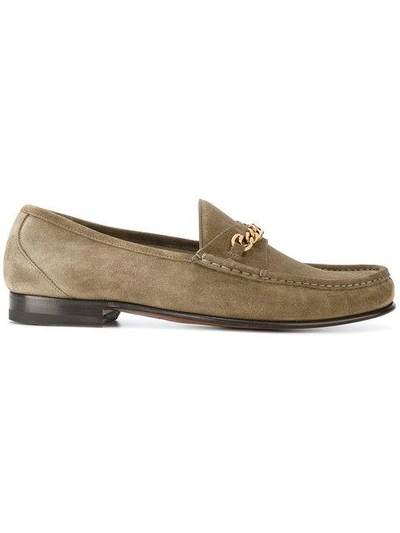 Tom Ford Suede Chain-link Loafer, Tan In Bos