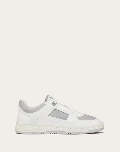 Valentino Garavani Freedots Low-top Trainer In Calfskin In White/pastel Grey