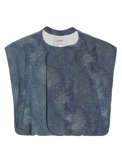 Anonlychild Women's Montego Ruched Vest In Indigo